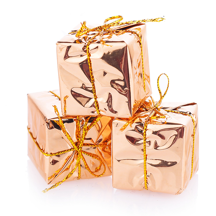 Набор новогодних украшений S1014 "Бронзовые узоры" в пакете