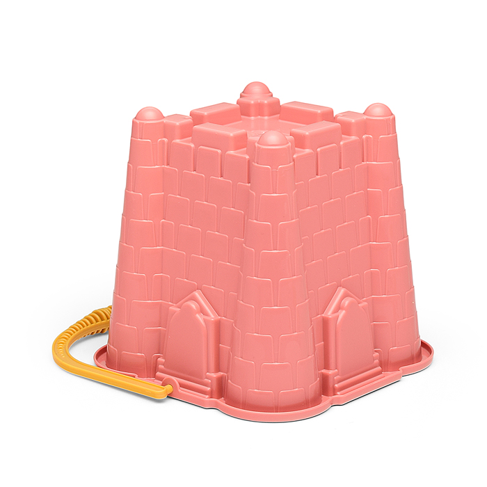 Набор №693: ведро-замок большое №2, ситечко-крепость большое, лопатка №5, грабельки №5, 2 формочки, 