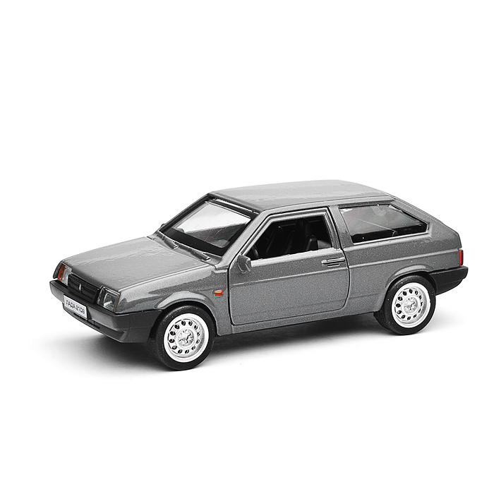 Машина металл LADA-2108 "Спутник" 12 см, (двери, багаж, серый) в коробке