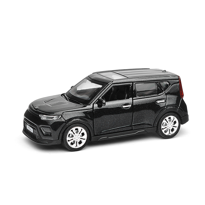 Машина металл KIA soul 12 см, (двери, багаж., черный)инерц, в коробке