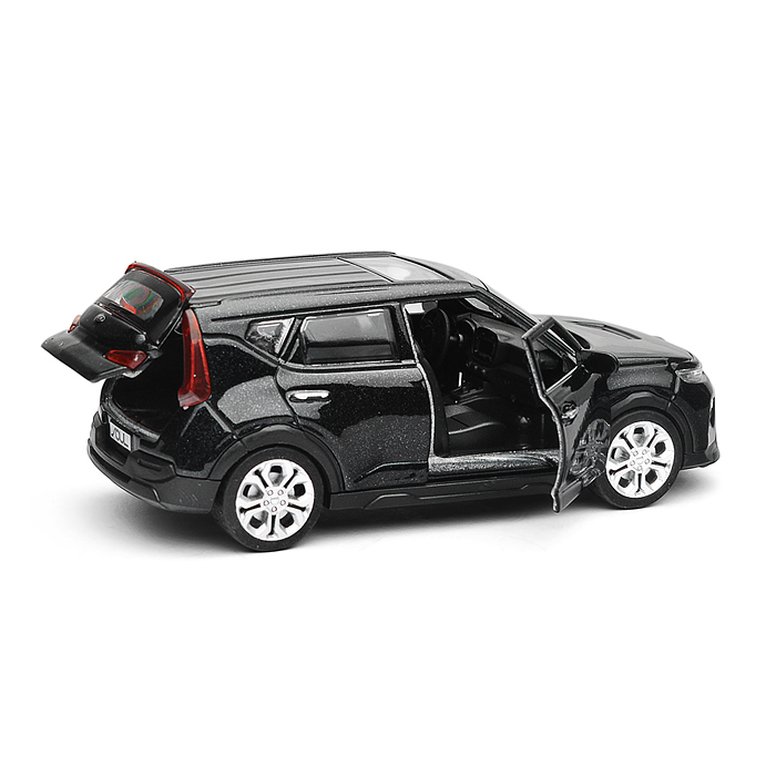 Машина металл KIA soul 12 см, (двери, багаж., черный)инерц, в коробке