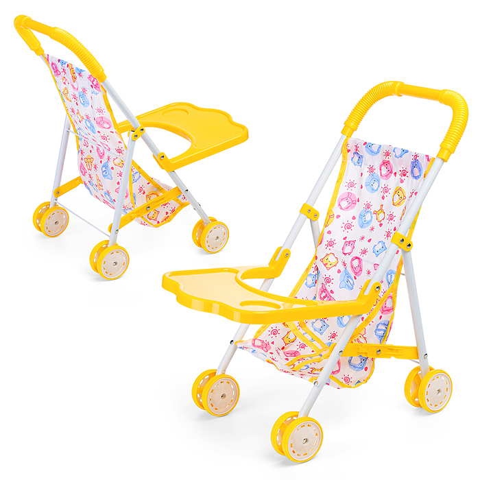 Коляска для кукол L-8037D (металлическая, складная, прогулочная, цвет в ассортименте)