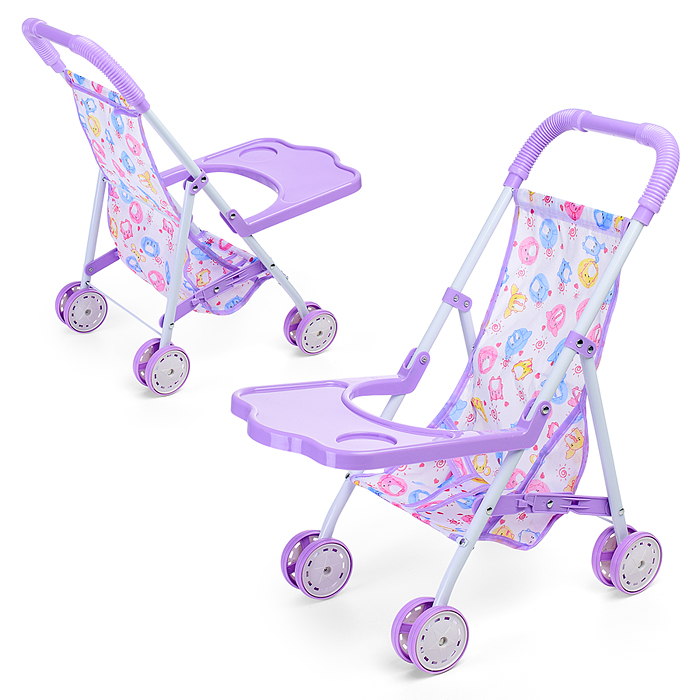 Коляска для кукол L-8037D (металлическая, складная, прогулочная, цвет в ассортименте)