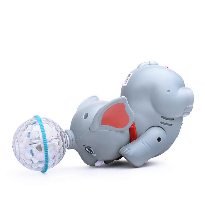 Слон YJ-3047 "Ушастик" с шариком, на батарейках, в коробке