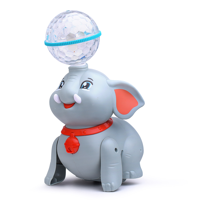 Слон YJ-3047 "Ушастик" с шариком, на батарейках, в коробке