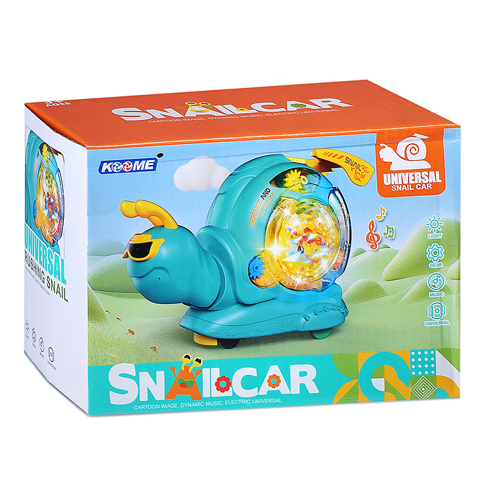 Улитка M08-B музыкальная, на батарейках, в коробке