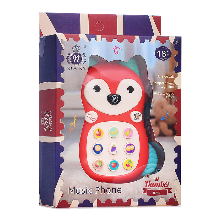 Телефон 8264 "FOX" на батарейках, в коробке