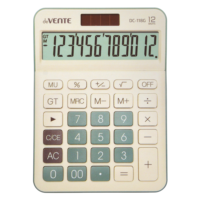 Калькулятор настольный DC-118G, 126x175x42 мм, 12 разрядный, двойное питание