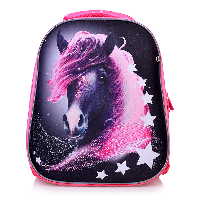 Рюкзак каркасный "Единорог с вишнями" формованный из полимеров, материал: нейлон, полиэстер