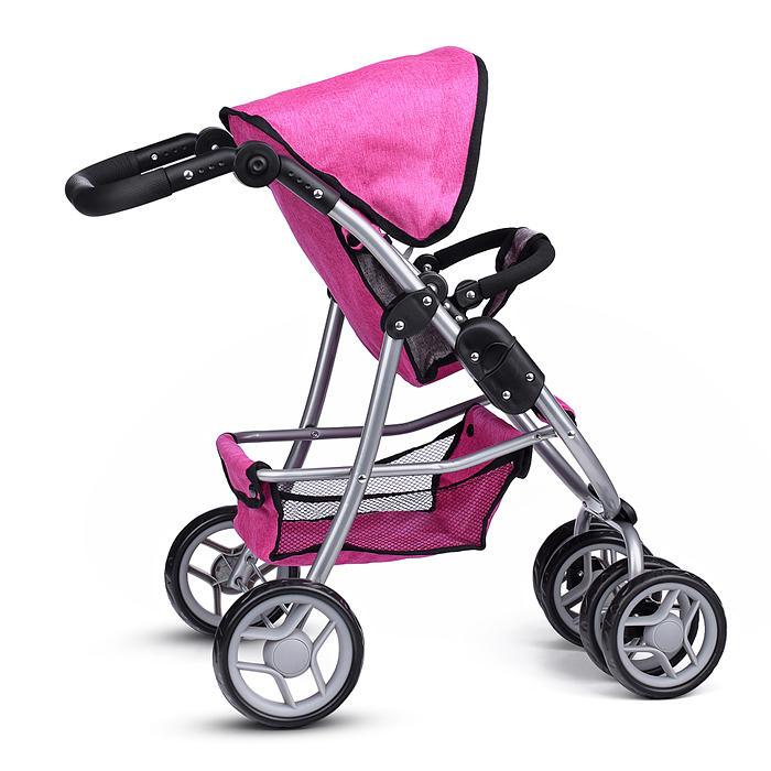 Фото к товару Коляска-трансформер 9662M для кукол, металлическая, регулируемая ручка, с корзиной, цвет розовый Коляска-трансформер 9662M для кукол, металлическая, регулируемая ручка, с корзиной, цвет розовый
