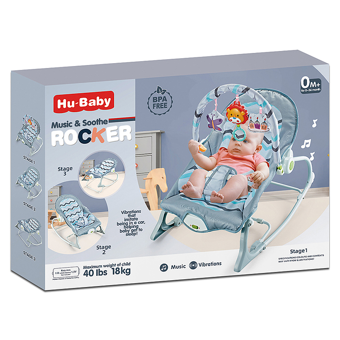 Шезлонг детский 69865 "Зигзаги" в коробке