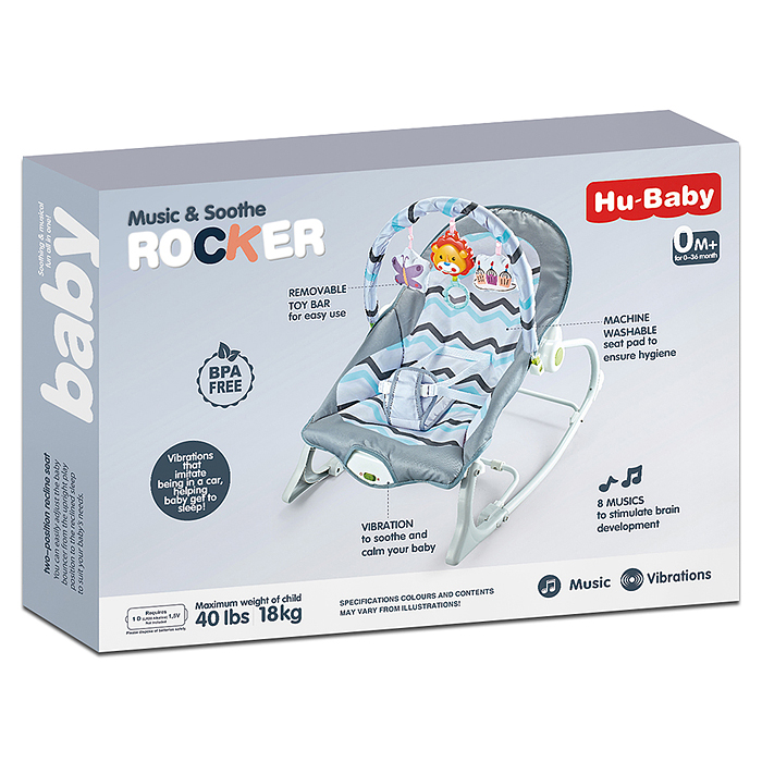 Шезлонг детский 69865 "Зигзаги" в коробке