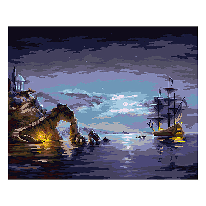 Набор для раскрашивания по номерам 50х40 "Лунная ночь"