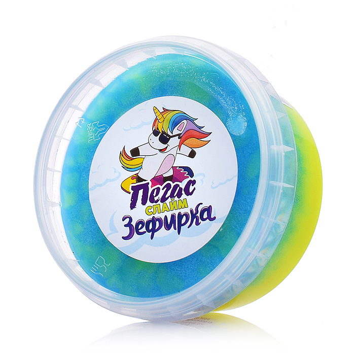 Слайм Зефирка, 200 гр., два цвета: синий и желтый