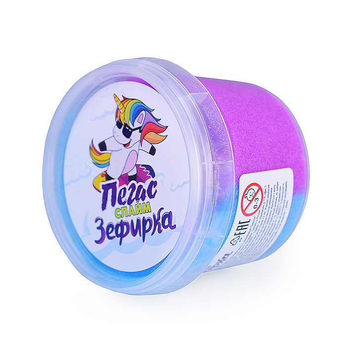Слайм Зефирка, 100 гр., два цвета: синий и фиолетовый