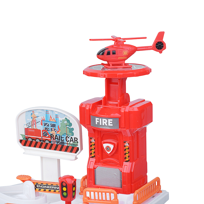 Парковка- трек ZX-004A "Пожарная часть" на батарейках, в коробке