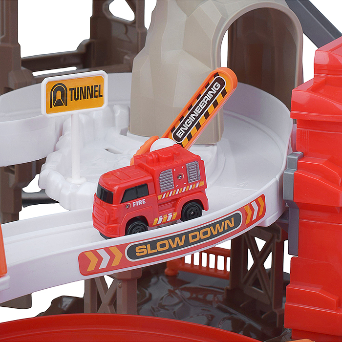 Парковка- трек ZX-004A "Пожарная часть" на батарейках, в коробке