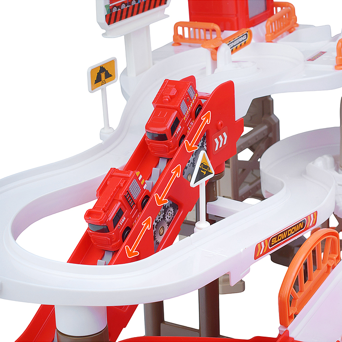 Парковка- трек ZX-004A "Пожарная часть" на батарейках, в коробке