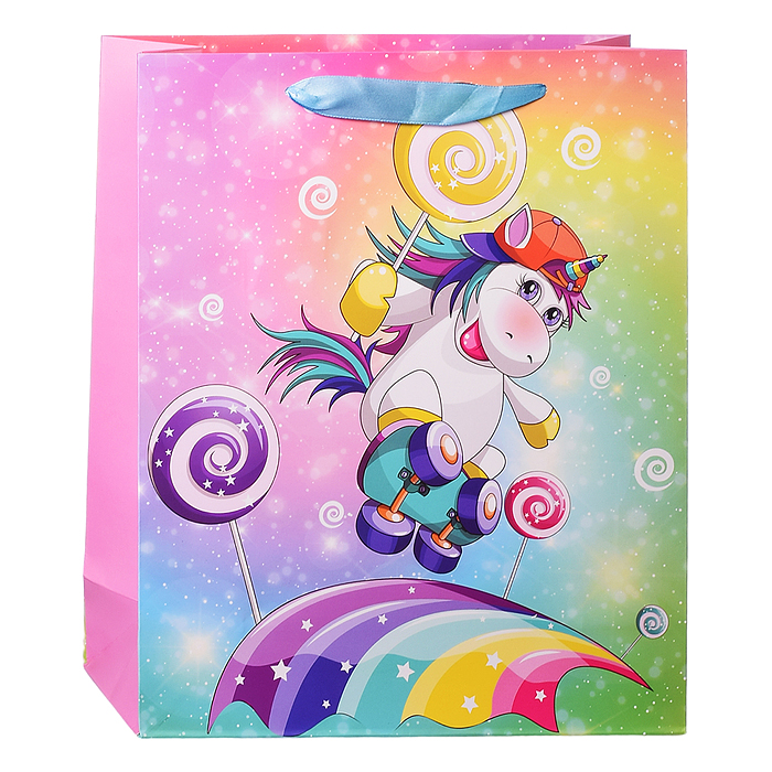 Пакет подарочный 00-4323 "Окрыленный единорог" 26х32х10 см