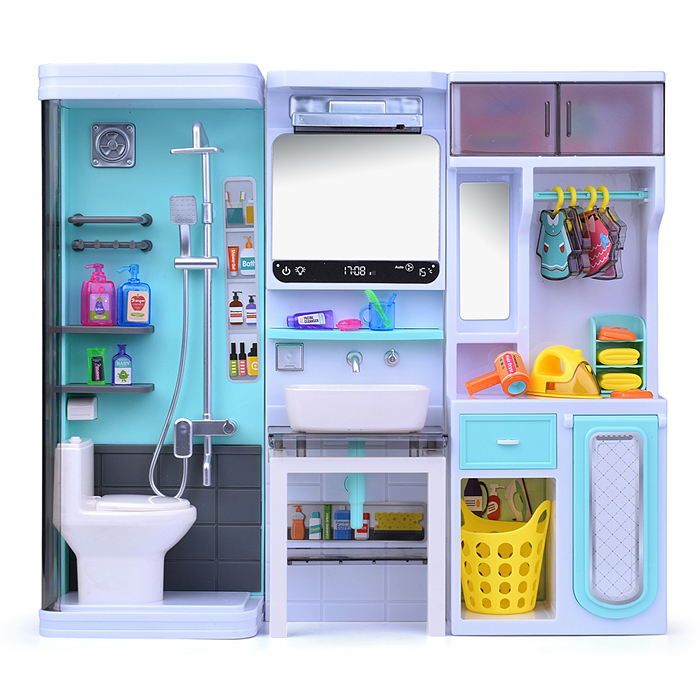 Набор мебели для кукол 818-361 "Ванная комната" на батарейках, в коробке