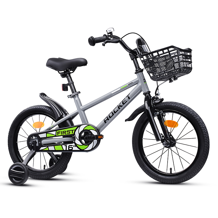 Фото к товару Велосипед 16" Rocket First, цвет серый Велосипед 16" Rocket First, цвет серый