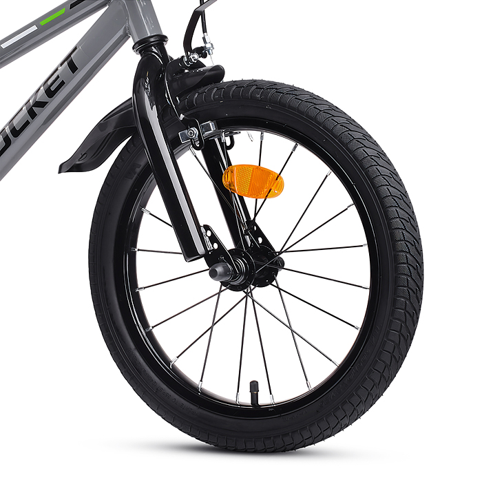 Фото к товару Велосипед 16" Rocket First, цвет серый Велосипед 16" Rocket First, цвет серый