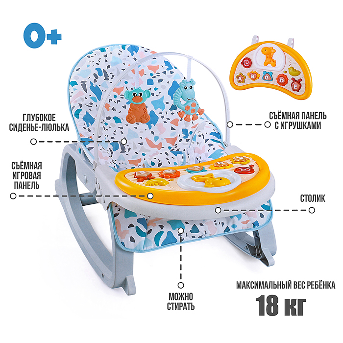 Стульчик детский 1883A "Комфорт" 3 в 1 в коробке