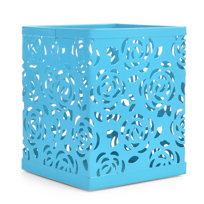 Фото к товару Подставка для пишущих принадлежностей 8x8x9,8 см, квадратный, ажурный сетчатая металлическ Подставка для пишущих принадлежностей 8x8x9,8 см, квадратный, ажурный сетчатая металлическ