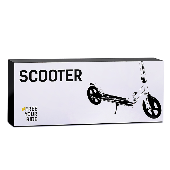 Самокат U012006Y 2-х кол., красный, d 200 мм., PU, в коробке