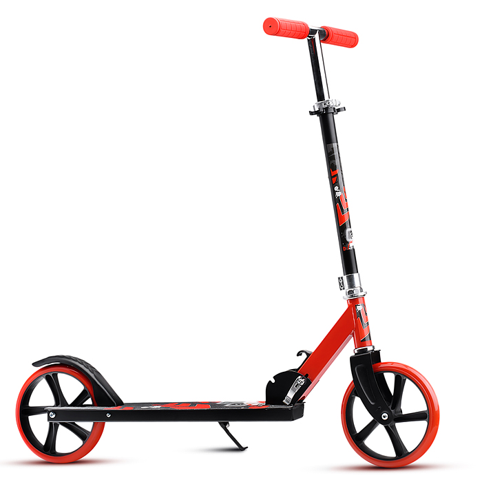 Самокат U012006Y 2-х кол., красный, d 200 мм., PU, в коробке