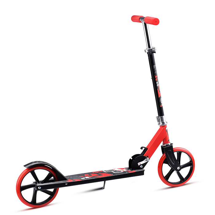 Самокат U012006Y 2-х кол., красный, d 200 мм., PU, в коробке