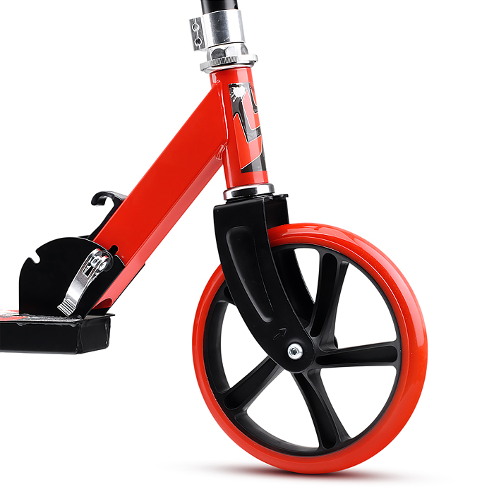 Самокат U012006Y 2-х кол., красный, d 200 мм., PU, в коробке