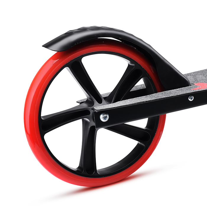 Самокат U012006Y 2-х кол., красный, d 200 мм., PU, в коробке