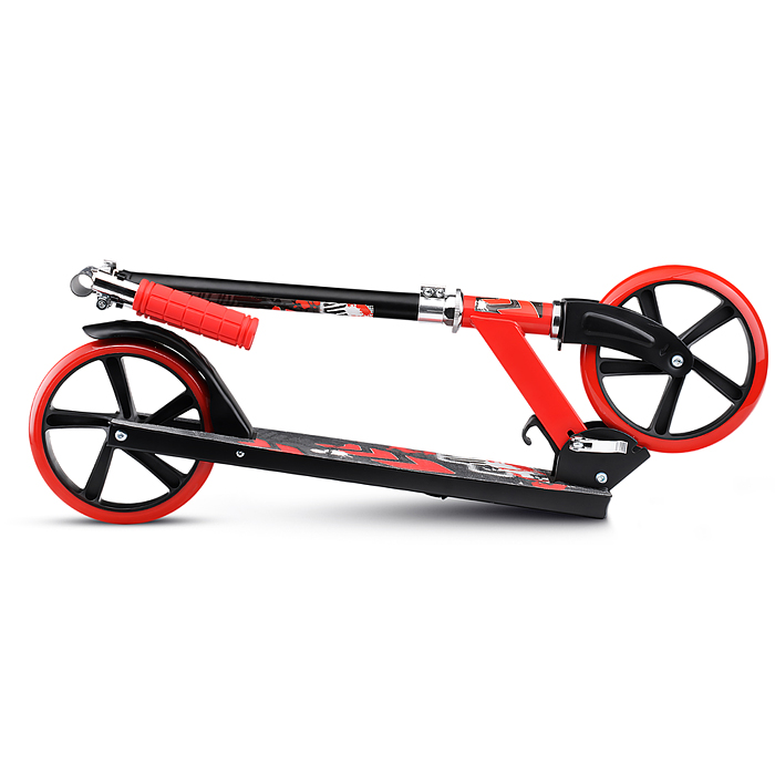 Самокат U012006Y 2-х кол., красный, d 200 мм., PU, в коробке