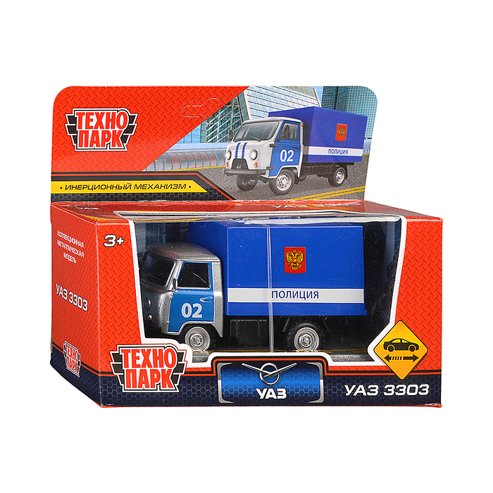 Фото к товару Модель металл УАЗ 3303 Полиция UAZ 11 см, (откр. двери) инерц., в коробке Модель металл УАЗ 3303 Полиция UAZ 11 см, (откр. двери) инерц., в коробке