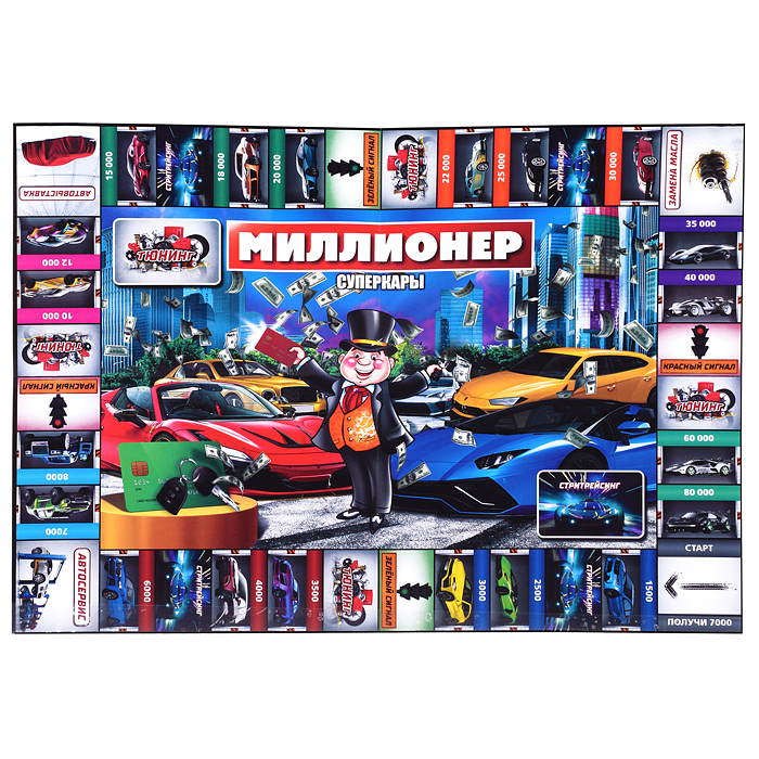 Суперкары. Миллионер. Настольная бизнес-игра.  