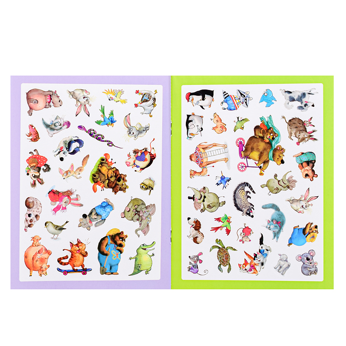 Стикерпаки. Коллекция наклеек. Милые зверята