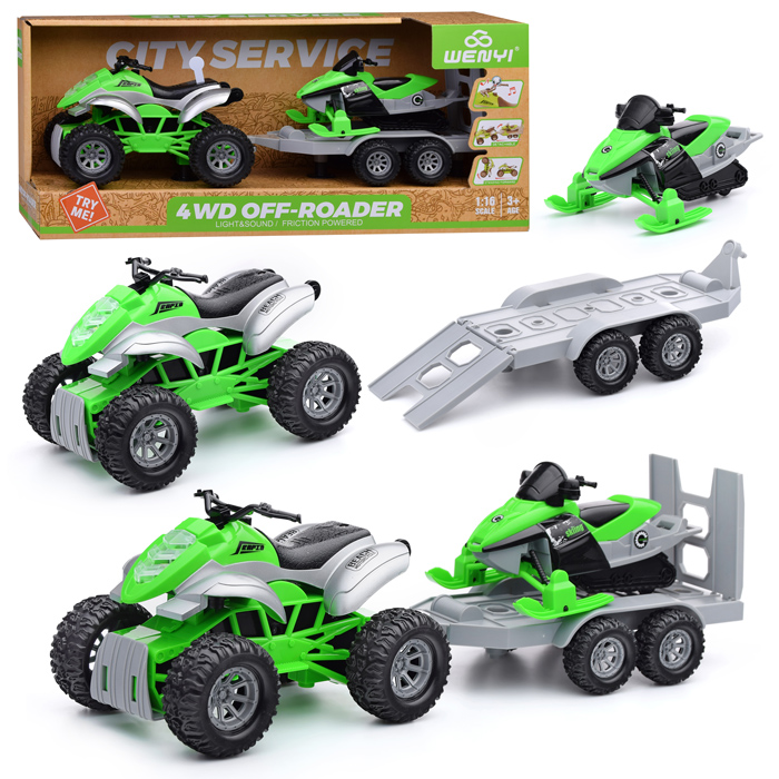 Квадроцикл WY400C-3 с тележкой и гидроциклом, 1:16 (свет, звук) в коробке