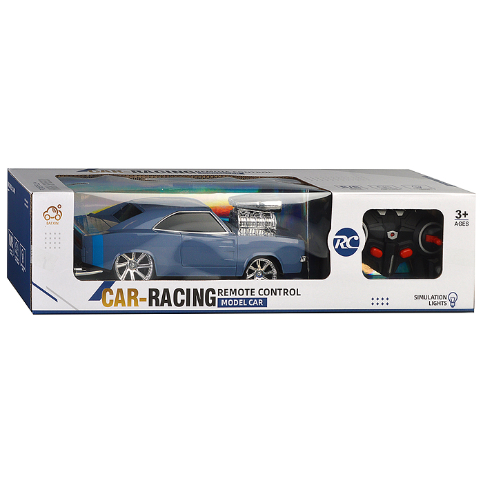 Машина BX-6 "Car-racing" р/у, 27 MHz, (цвет голубой) в коробке