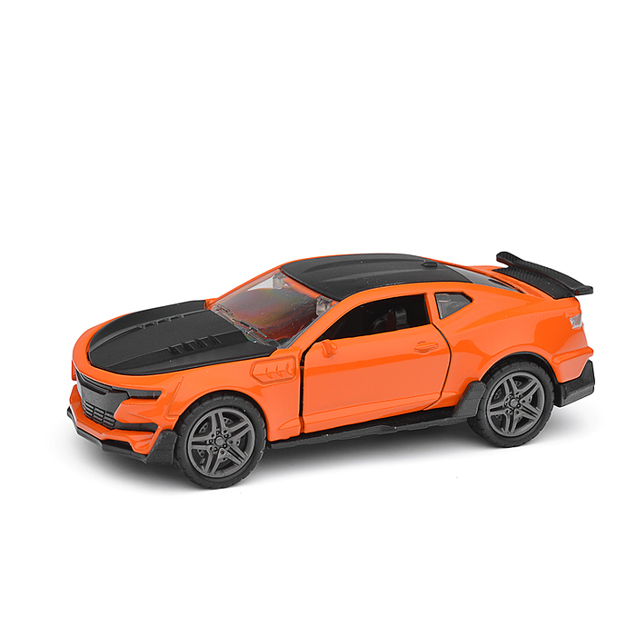 Фото к товару Чёрно-оранжевая инерционная машинка die-cast,1:32, открывающиеся двери Чёрно-оранжевая инерционная машинка die-cast,1:32, открывающиеся двери