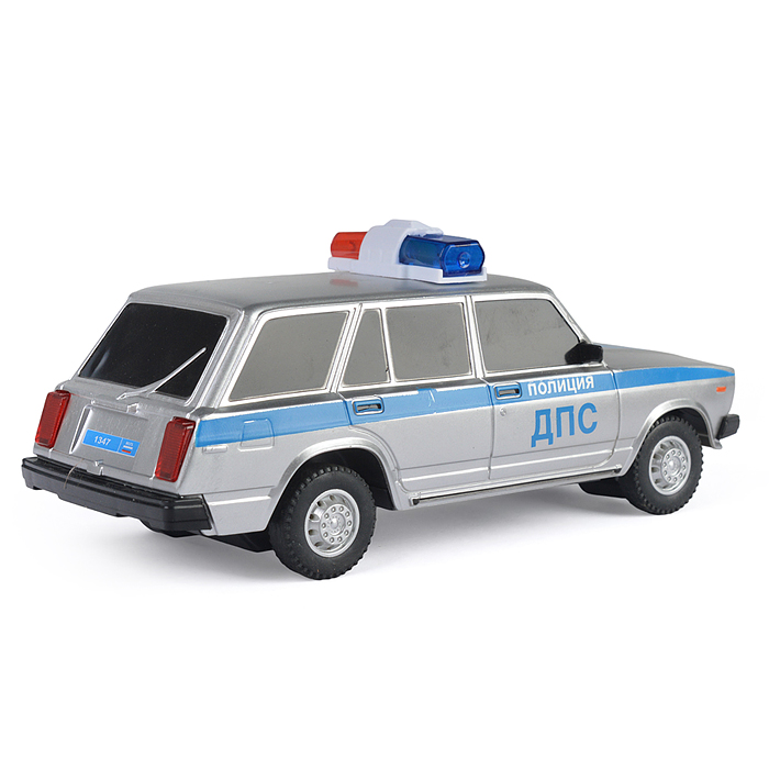 Машина р/у Lada ВАЗ-2104 ДПС 18 см, (свет, серебряный) в коробке