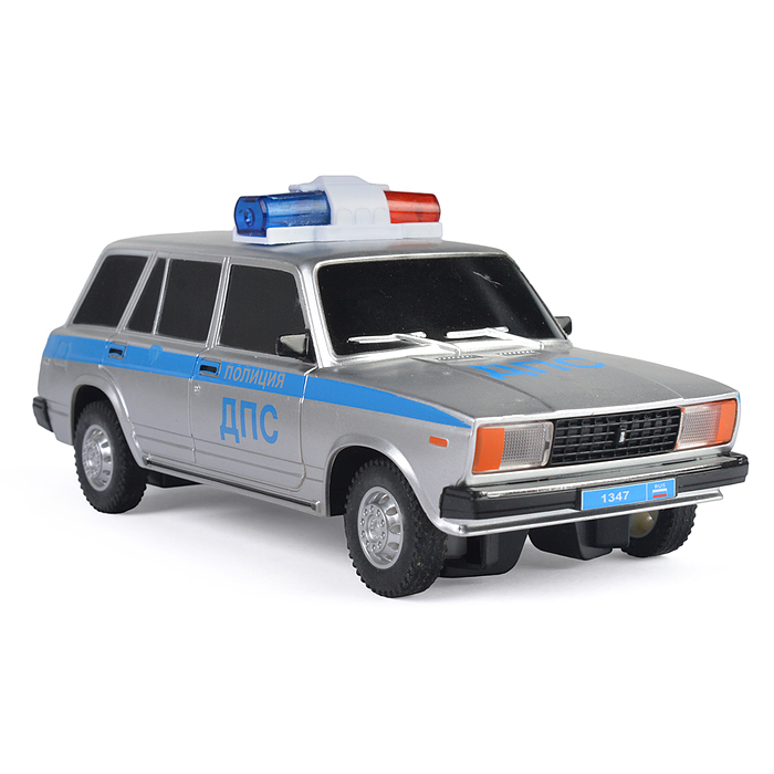 Машина р/у Lada ВАЗ-2104 ДПС 18 см, (свет, серебряный) в коробке