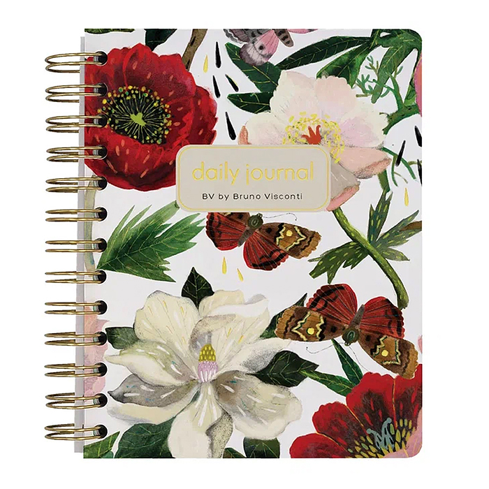 Ежедневник на золотом гребне «Cute diary» А6, BV, 136 л, "Пионы"