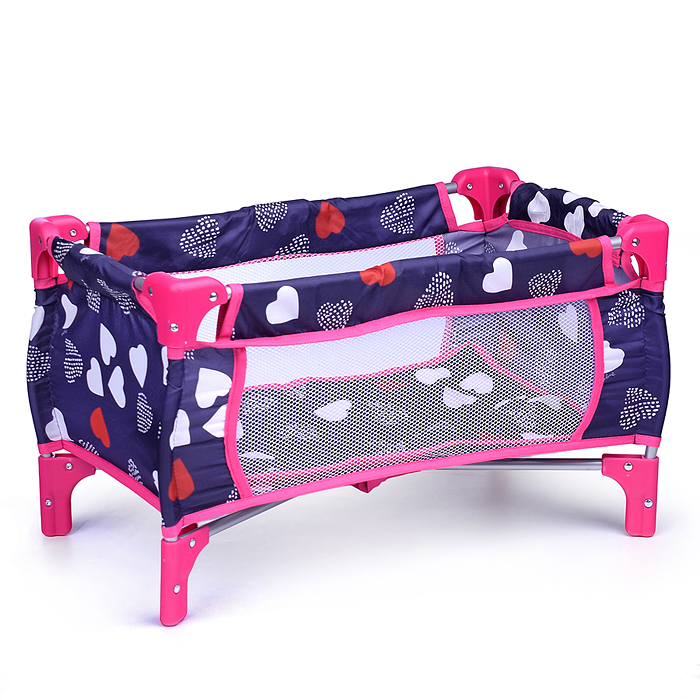 Фото к товару Кукольный набор 9001 (коляска, манеж, сумка, стульчик), цвет сердце на черном, в пакете Кукольный набор 9001 (коляска, манеж, сумка, стульчик), цвет сердце на черном, в пакете