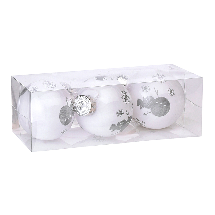 Набор новогодних шаров S2252 "Снеговик" (8 см) в коробке