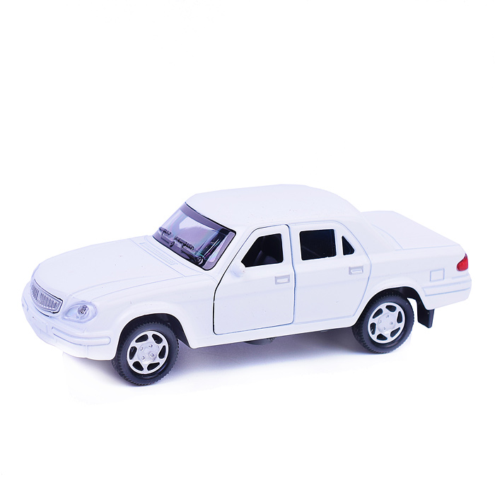 Машина металл ГАЗ -31105 «Волга» 12 см, (двери, багаж, белый) инерц, в коробке 