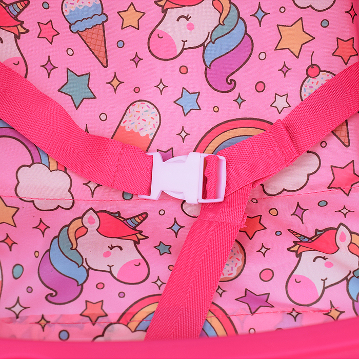 Коляска 9617 для кукол металлическая,складная,прогулочная,со столиком,с тентом,с корзиной,Единорожки