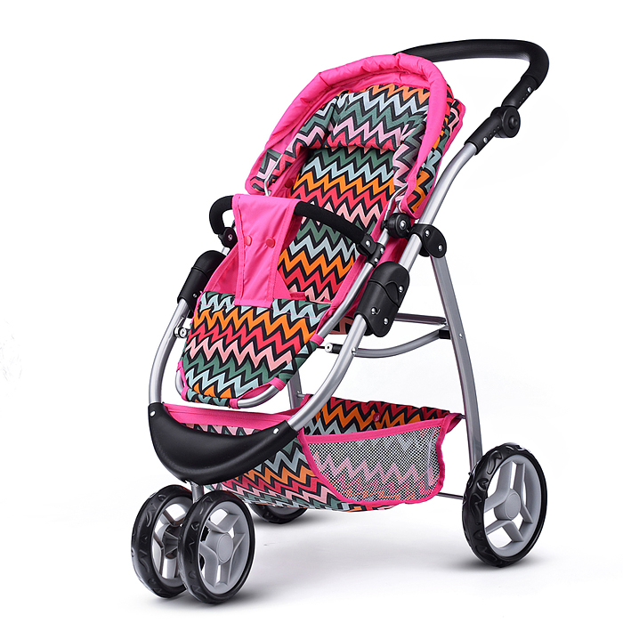 Фото к товару Коляска для кукол 9632 металлическая, прогулочная, цветные линии, зигзаг, цвет розово-голубой Коляска для кукол 9632 металлическая, прогулочная, цветные линии, зигзаг, цвет розово-голубой