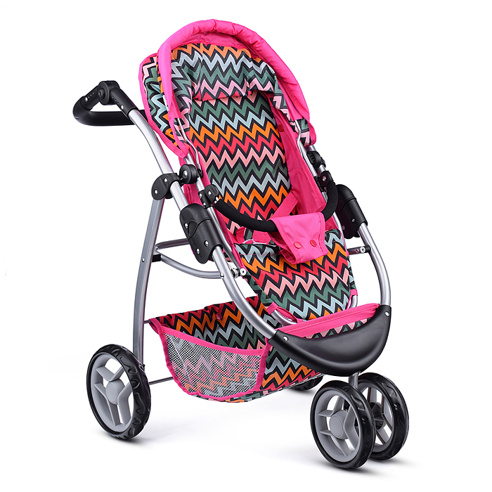 Фото к товару Коляска для кукол 9632 металлическая, прогулочная, цветные линии, зигзаг, цвет розово-голубой Коляска для кукол 9632 металлическая, прогулочная, цветные линии, зигзаг, цвет розово-голубой