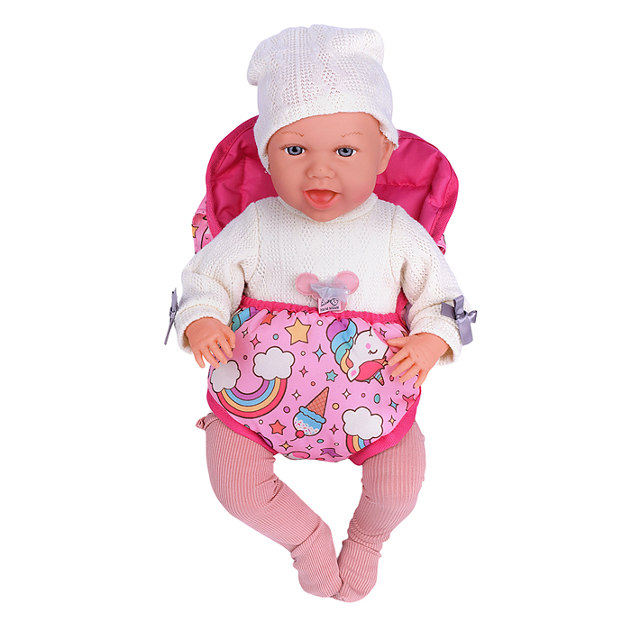 Набор аксессуаров для кукол 9007 (стульчик для кормления, манеж, переноска, сумка) единорожка